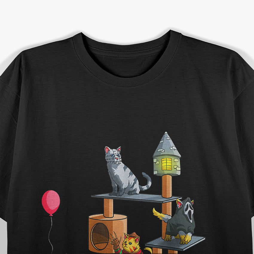 Cat Horror Movies Cute Halloween T-Shirt