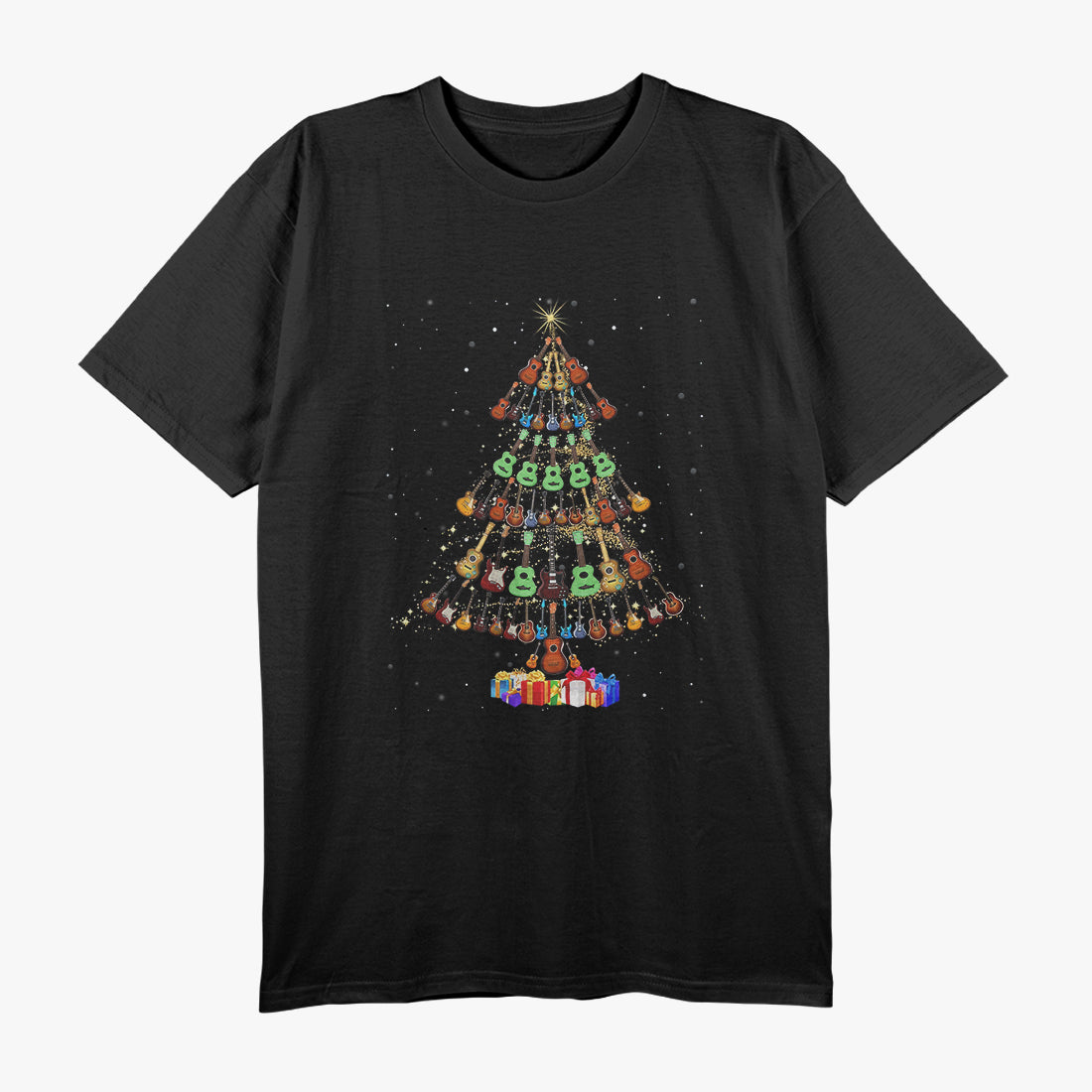 Guitar Christmas Tree Funny Merry Xmas Gifts Music Band T-Shirt
