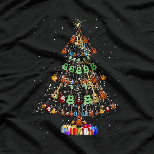 Guitar Christmas Tree Funny Merry Xmas Gifts Music Band T-Shirt
