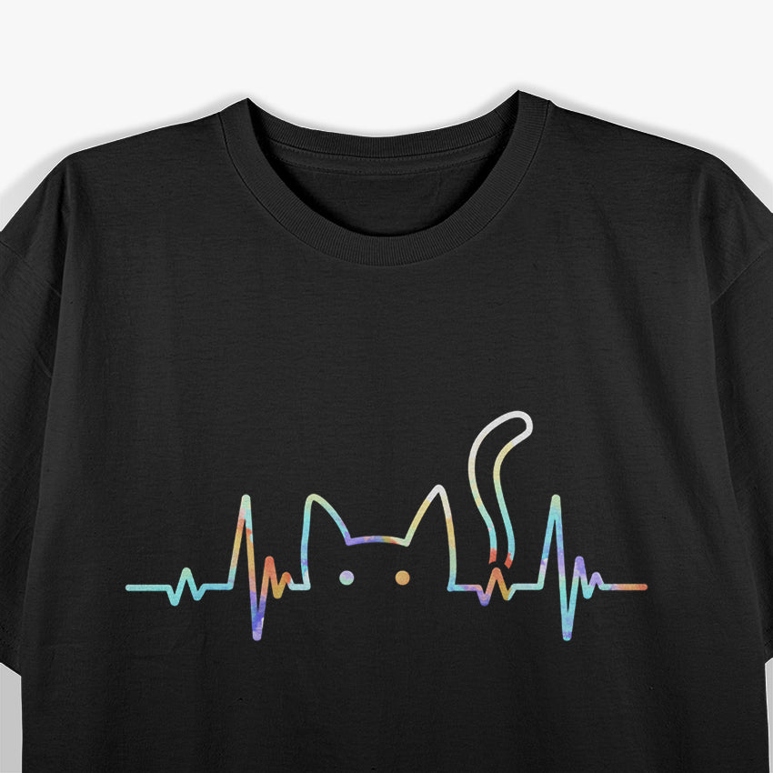 Cute Cat Line Minimalistic T-Shirt