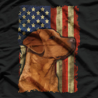 Foxred Labrador Retriever US Flag Fox Red Labrador Dog Lover T-SHirt