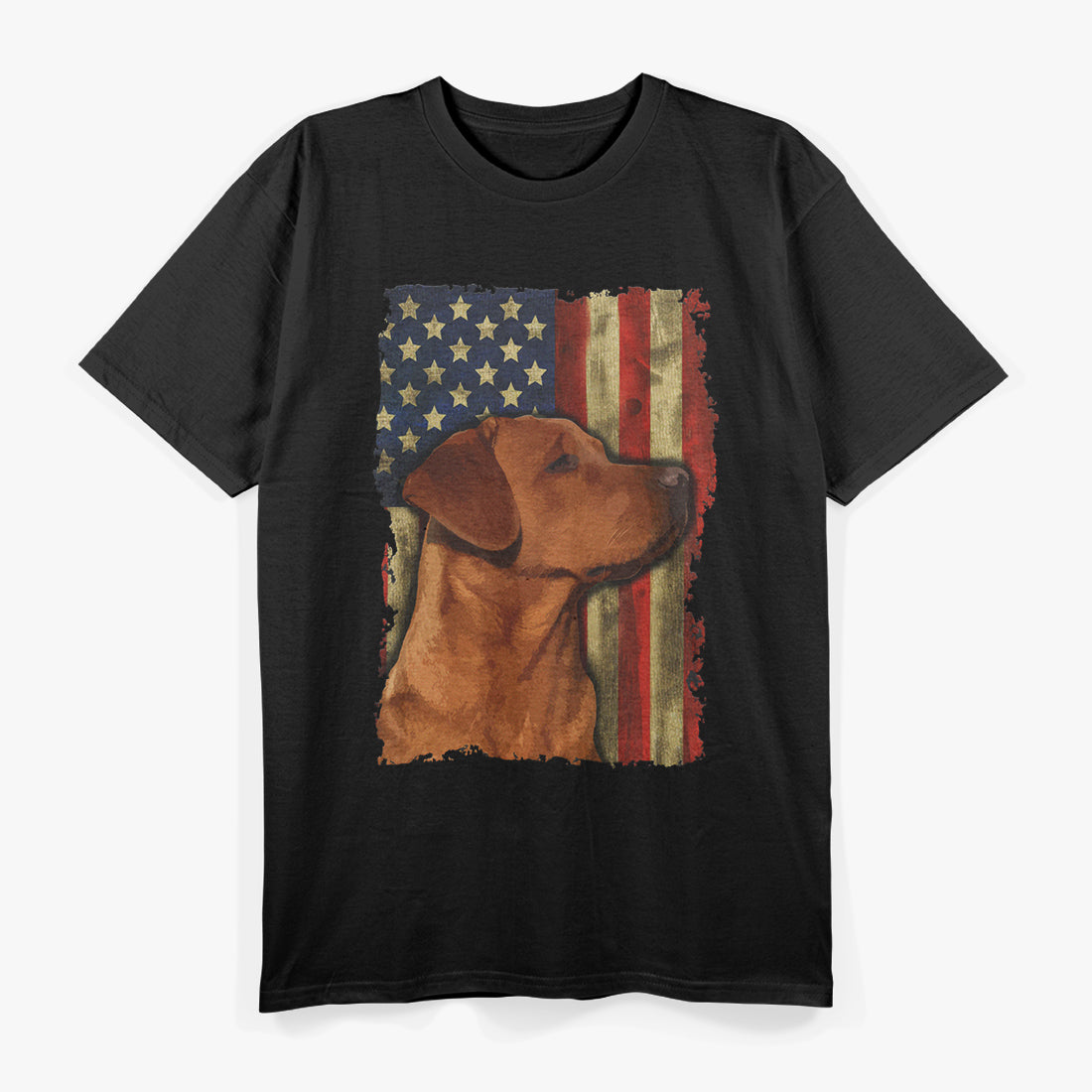 Foxred Labrador Retriever US Flag Fox Red Labrador Dog Lover T-SHirt