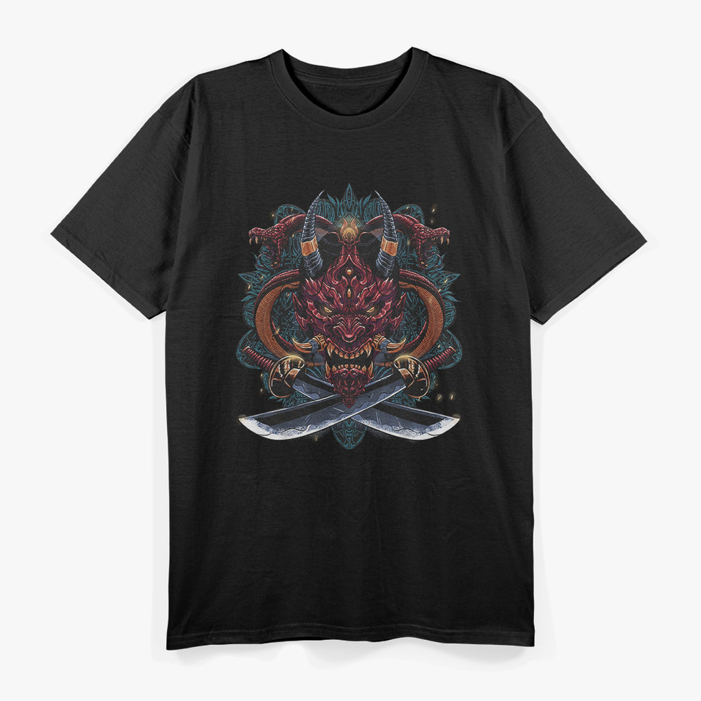 Oni Demon Devil Japanese Hannya Mask of Rage and Beauty T-Shirt