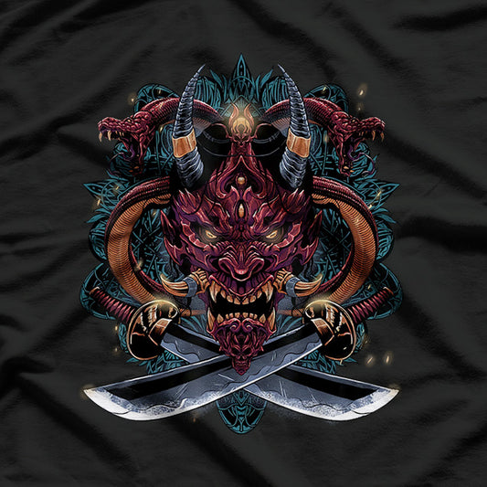 Oni Demon Devil Japanese Hannya Mask of Rage and Beauty T-Shirt