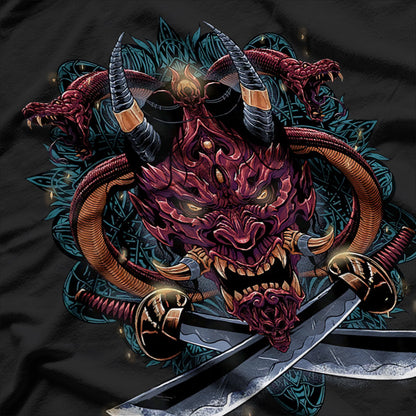 Oni Demon Devil Japanese Hannya Mask of Rage and Beauty T-Shirt
