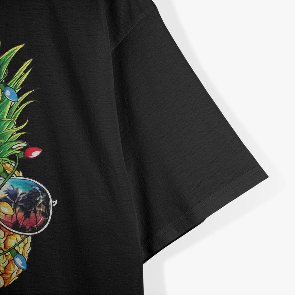 Pineapple Christmas Tree Fun Holiday Lights Sunglasses T-Shirt