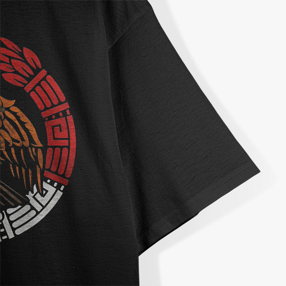 Quetzalcoatl Ouroboros Aztec Feathered Serpent with Mexican Flag T-Shirt