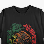 Quetzalcoatl Ouroboros Aztec Feathered Serpent with Mexican Flag T-Shirt