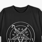 Samael and Lilith Goat, Satanic Pentagram, and Baphomet Symbol of Dark Mysticism T-Shirt