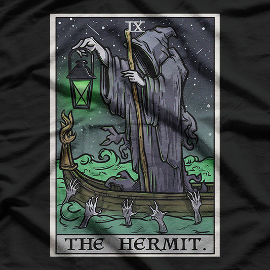 The Hermit Tarot Gothic Grim Reaper Horror T-Shirt