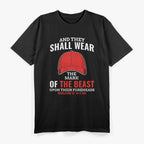 Funny Anti Trump Mark Of The Beast Red Hat Liberal Gift T-Shirt