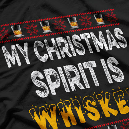 My Christmas Spirit Is Whiskey Holiday Drinking Christmas Party Funny Xmas T-Shirt