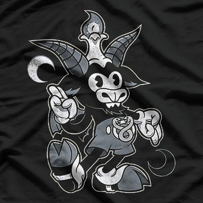 Baphomet Vintage Creepy Cute Cartoon Goat with Occult Charm T-Shirt
