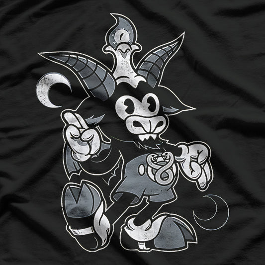 Baphomet Vintage Creepy Cute Cartoon Goat with Occult Charm T-Shirt