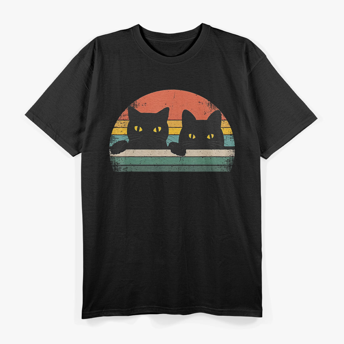 Black Cat Vintage Retro Style T-Shirt