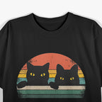 Black Cat Vintage Retro Style T-Shirt