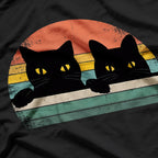 Black Cat Vintage Retro Style T-Shirt