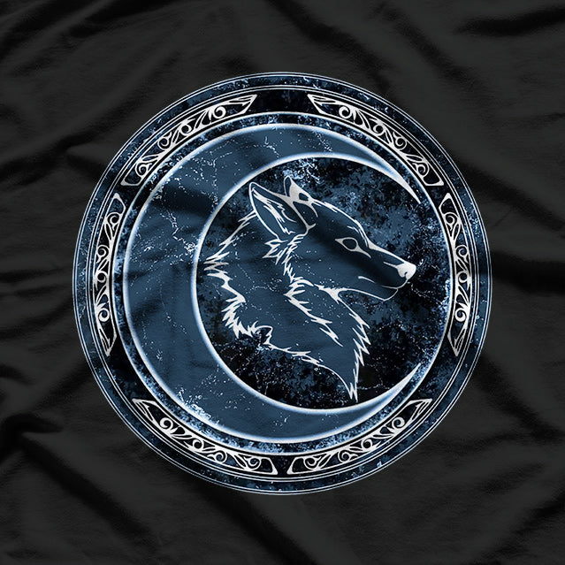 Celtic Wolf and Moon A Mystical Guardian of the Night T-Shirt