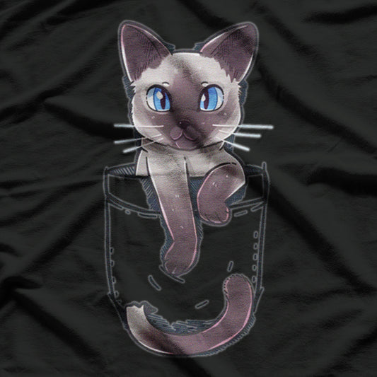 Siamese Cat In A Pocket T-Shirt