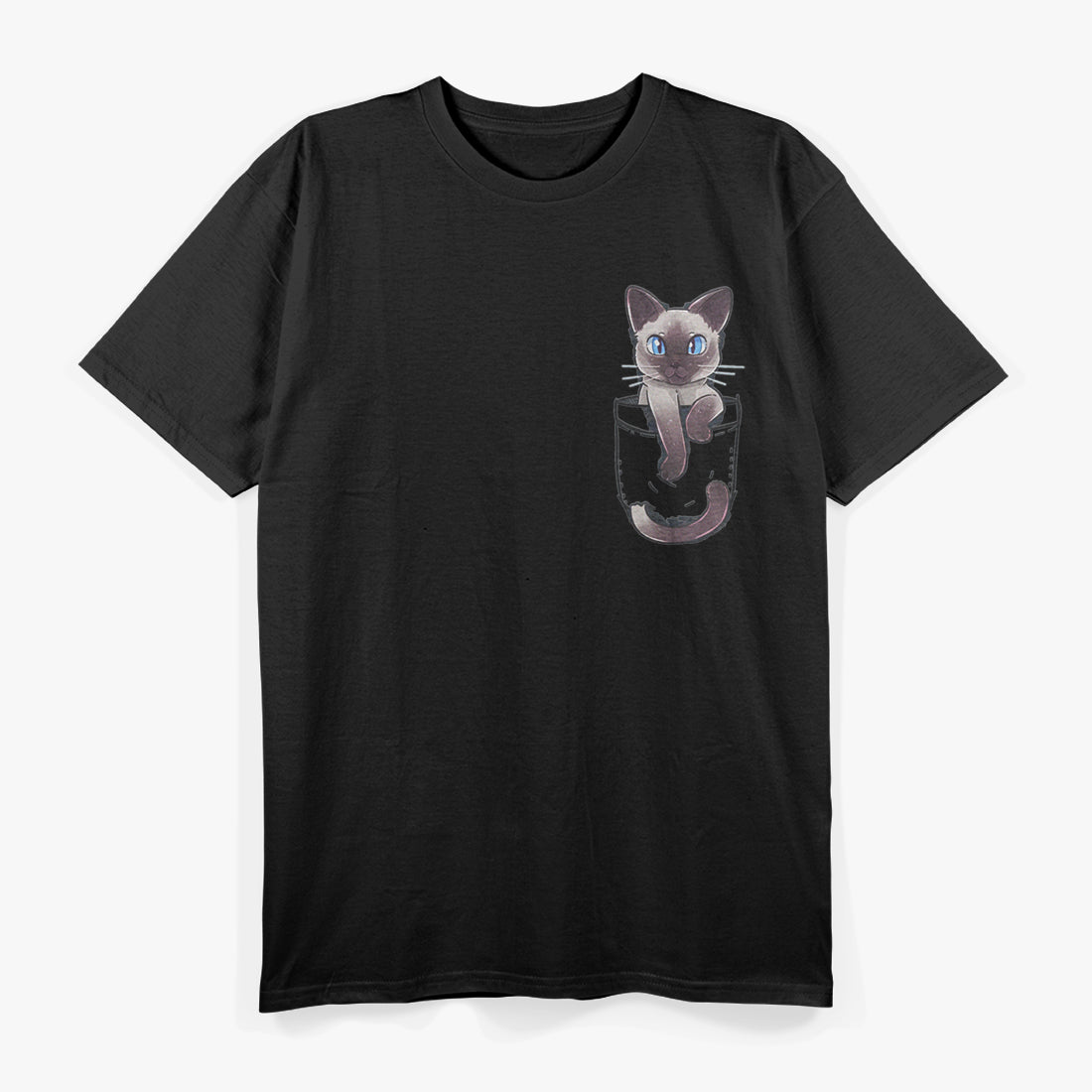 Siamese Cat In A Pocket T-Shirt