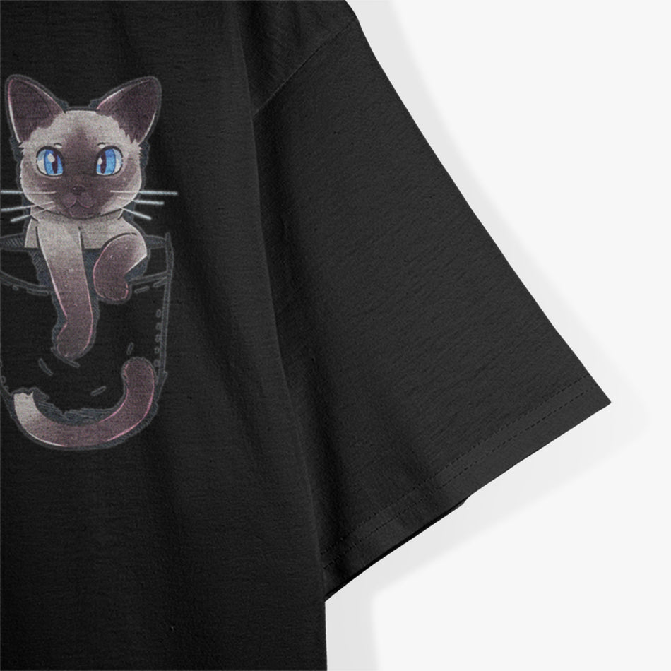 Siamese Cat In A Pocket T-Shirt