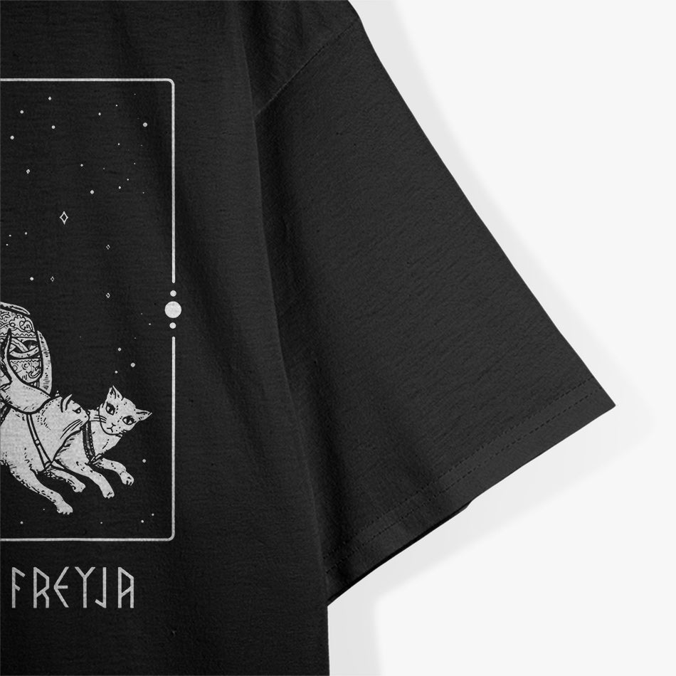 Goddess Freyja Norse Icon with Sacred Cats T-Shirt