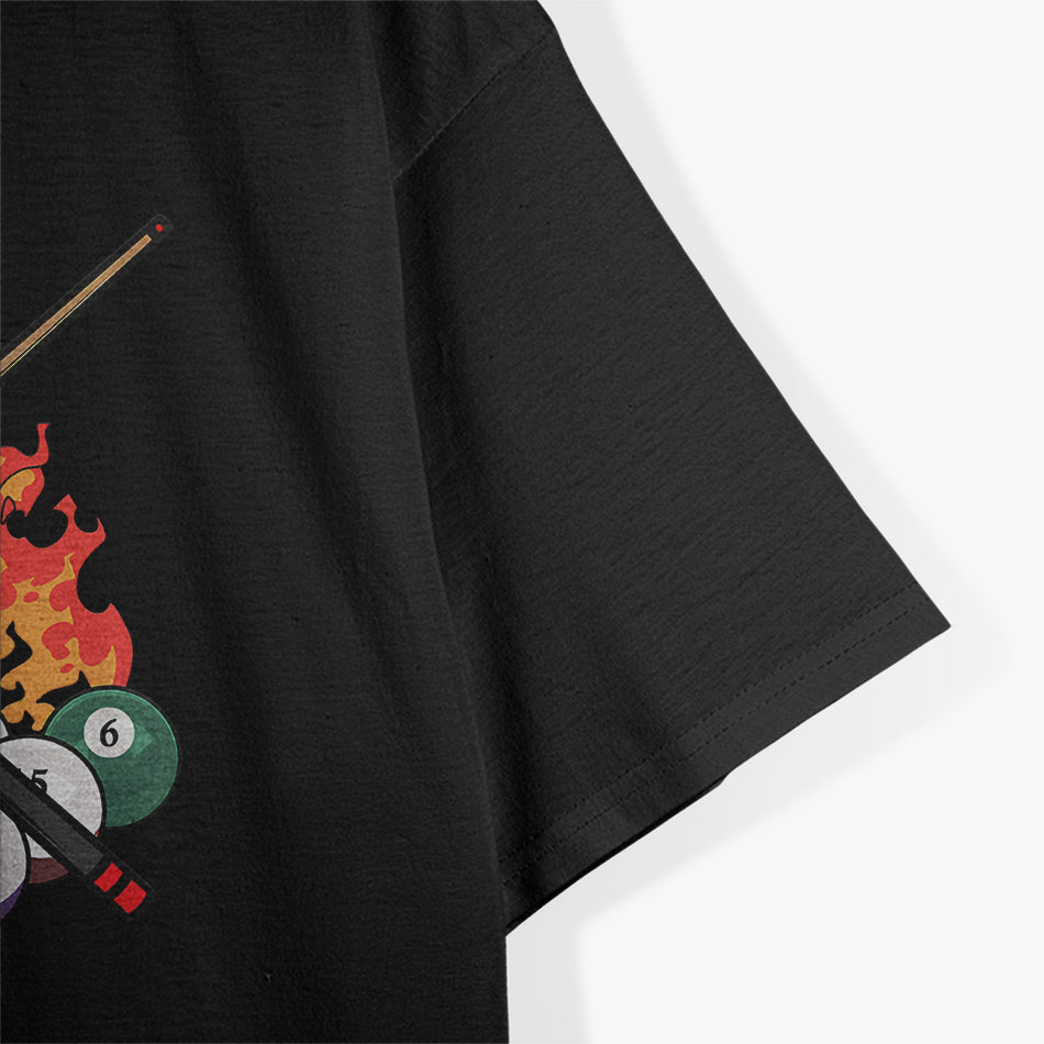 Great Pool Billiards Player – Skull Design with Billiard Cue Ball T-Shirt