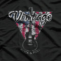 American Flag Guitar, Vintage Guitar Player Gift T-Shirt