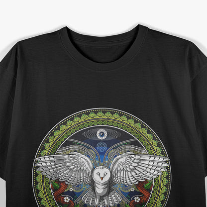 Owl Bird Sacred Geometry Symbol of Wisdom T-Shirt