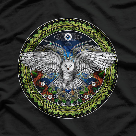 Owl Bird Sacred Geometry Symbol of Wisdom T-Shirt