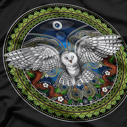 Owl Bird Sacred Geometry Symbol of Wisdom T-Shirt