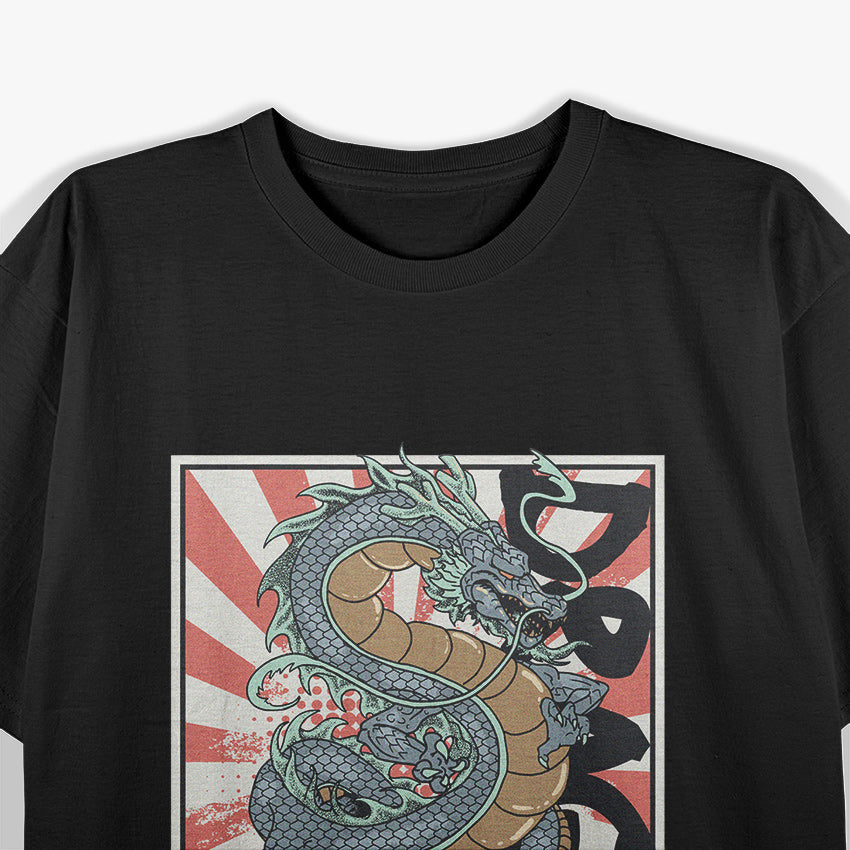 Japanese Dragon Retro Vintage Style T-Shirt