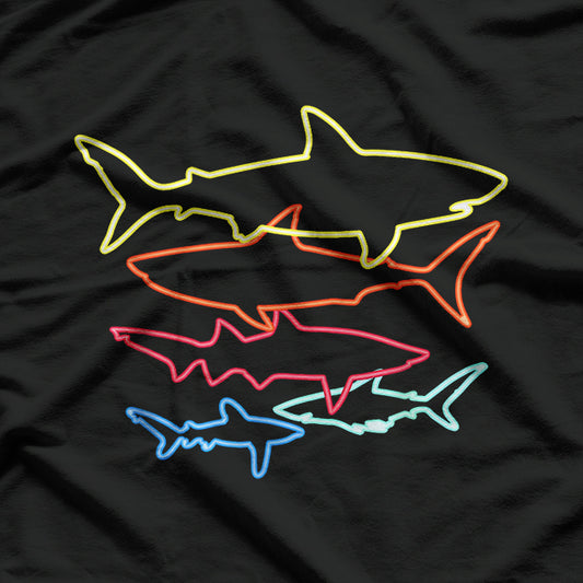 Retro 80s Shark Clothes Shark Party T-Shirt