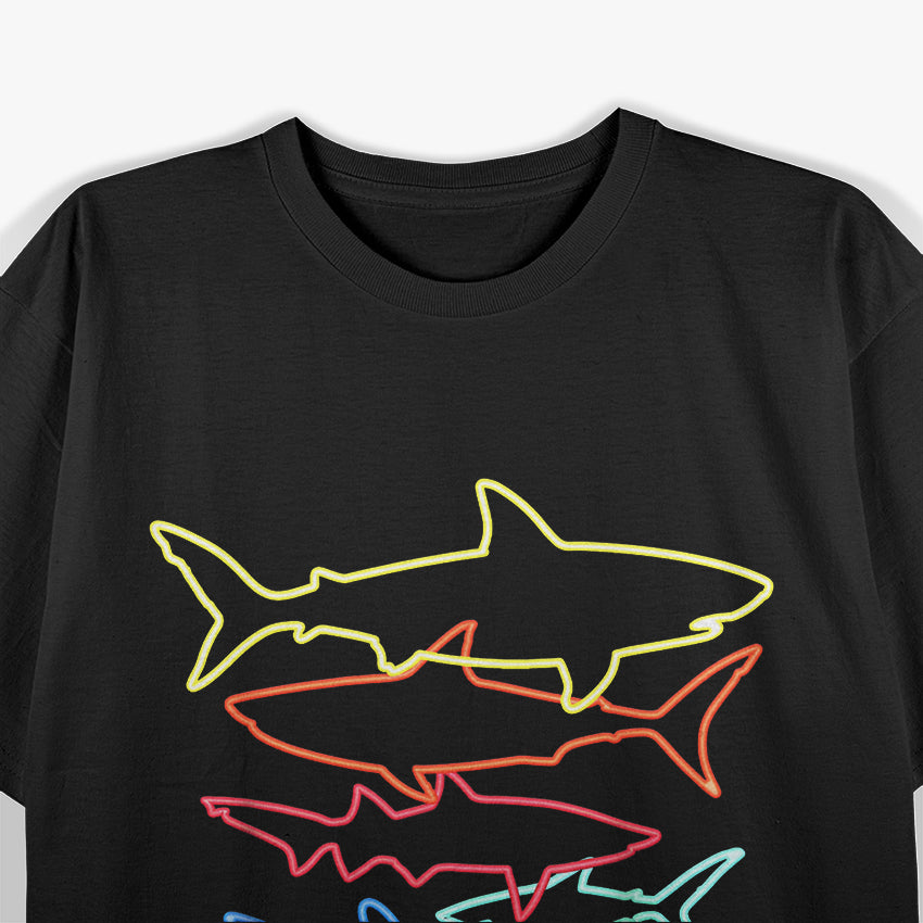 Retro 80s Shark Clothes Shark Party T-Shirt