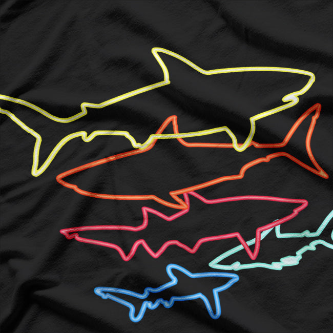 Retro 80s Shark Clothes Shark Party T-Shirt