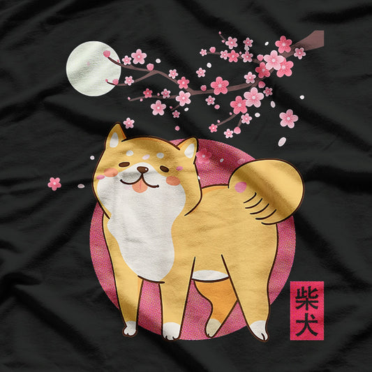 Cute Shiba Inu Dog Cherry Blossom T-Shirt