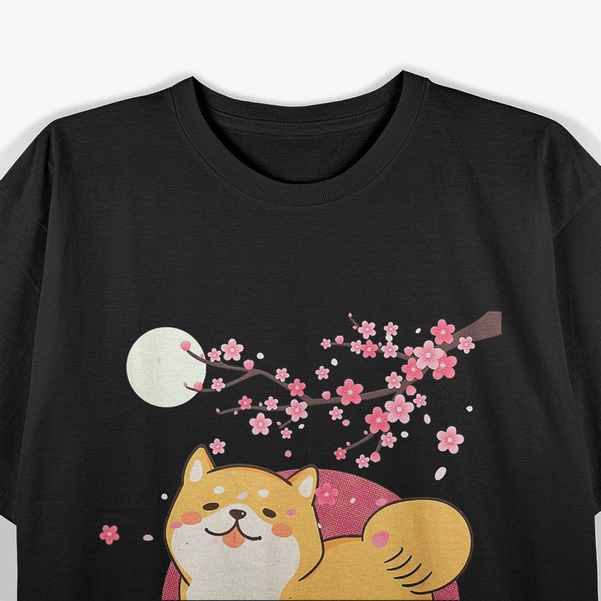 Cute Shiba Inu Dog Cherry Blossom T-Shirt