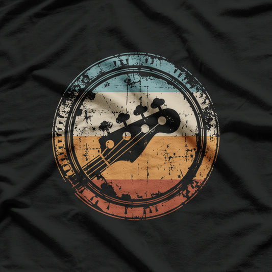 Vintage Bass Guitar Headstock for Bassist and Bass Player T-Shirt