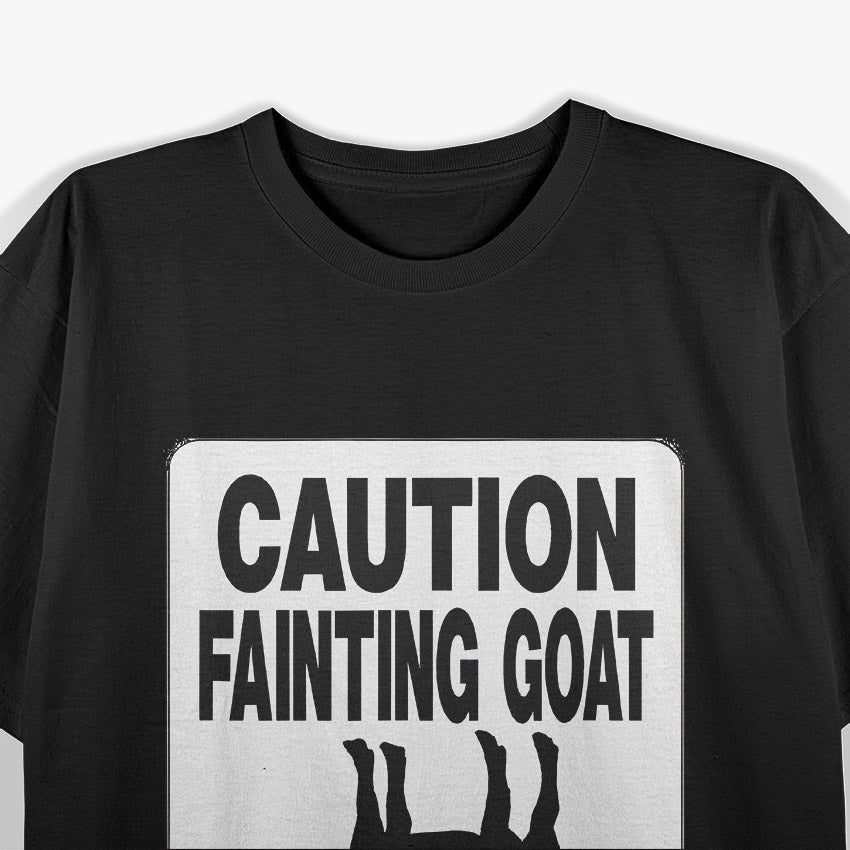 Fainting Goat Caution Fainting Goat Zone Funny T-Shirt