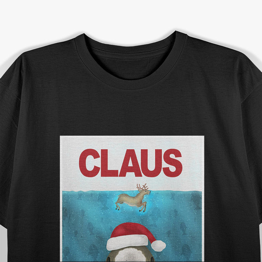 Funny Christmas Santa Claus Shark Reindeer T-Shirt