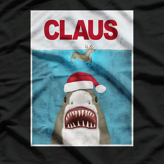 Funny Christmas Santa Claus Shark Reindeer T-Shirt