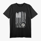 American Flag Pool Table – Billiard 8 Ball Design for Pool Lovers and Patriot Fans T-Shirt