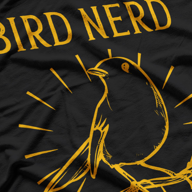Bird Nerd Bird Watching Watcher Orange T-Shirt