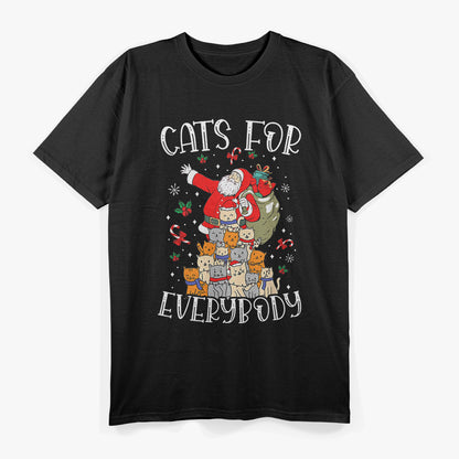 Cats For Everybody Christmas Cat Funny Xmas Santa Claus T-Shirt