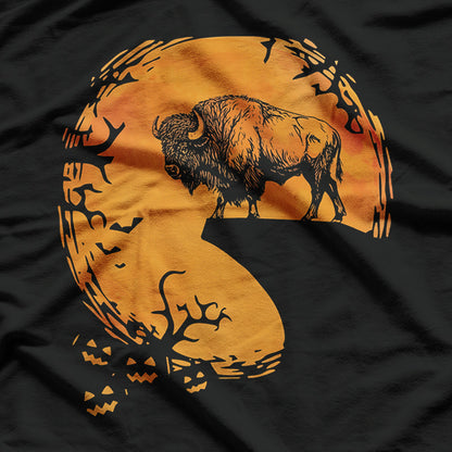 Halloween Buffalo Bison Silhouett T-Shirt