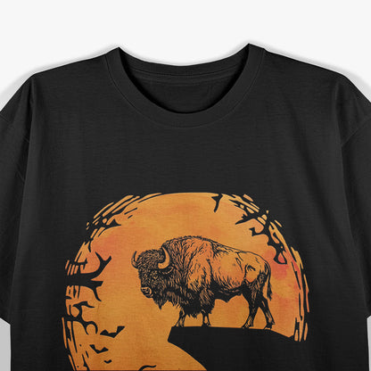 Halloween Buffalo Bison Silhouett T-Shirt