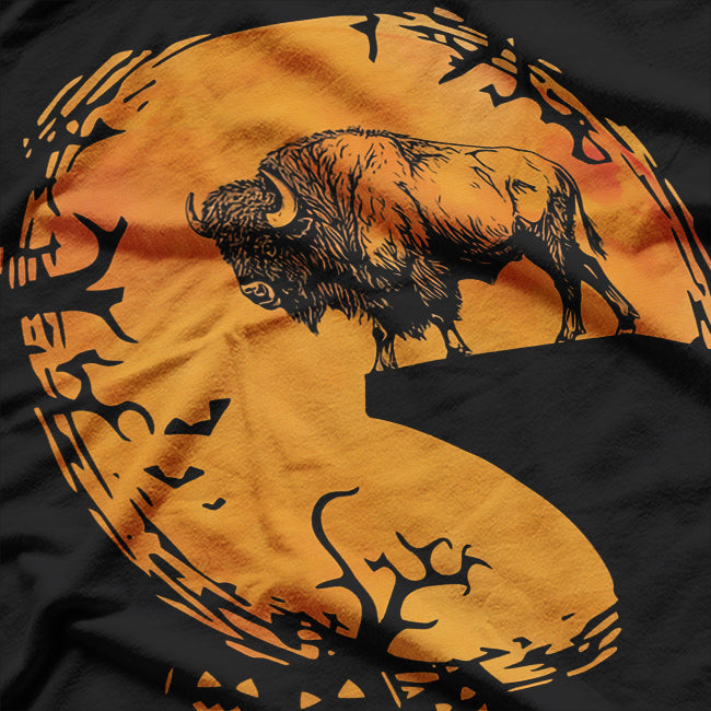 Halloween Buffalo Bison Silhouett T-Shirt