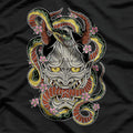 Japanese Demon Face Mask Harajuku Style Ronin Otaku Oni Yōkai T-Shirt