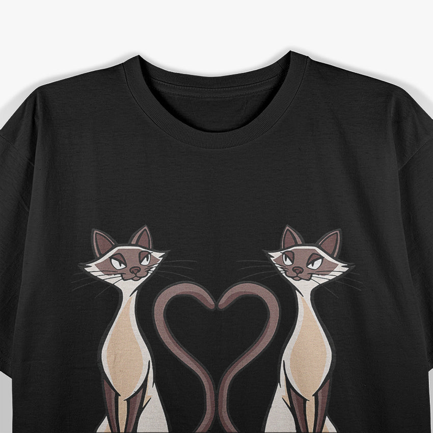 Love Siamese Cat Heart Kitten Cat T-Shirt