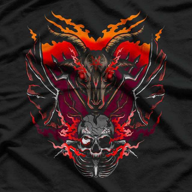 Satanic Baphomet Skeleton Skull Devil for Gothic Occult Lovers T-Shirt